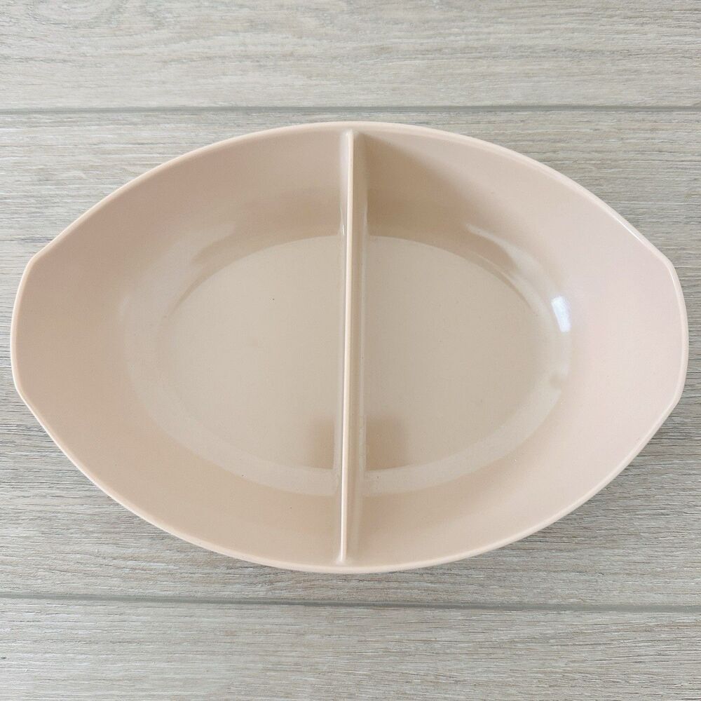 Oneida Vintage Pink Melmac Melamine Divided Serving Bowl Dish MCM Mid Century